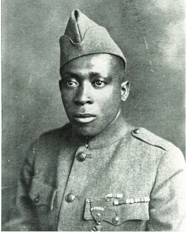 Henry Johnson in uniform poses for a portrait