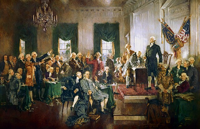 Founding Fathers at the Signing of the U.S. Constitution