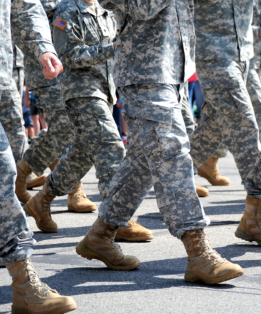 United States soldiers marching together