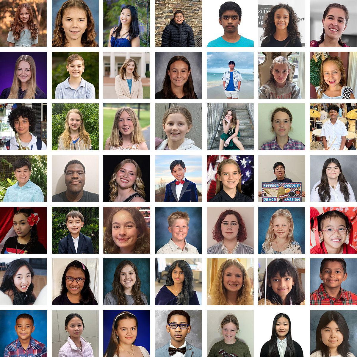 Photos of winners from the second year of the America's Field Trip contest